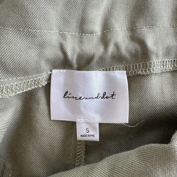 Line & Dot Sage Linen Jumpsuit - Picture 3 of 4